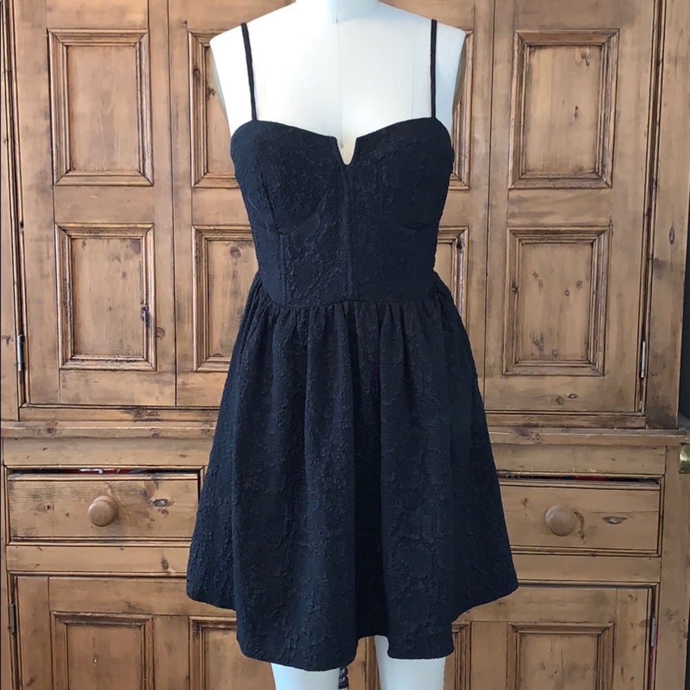 Black textured homecoming/party dress